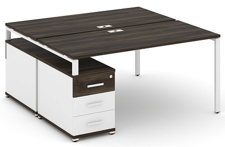 Рабочая станция на 2 места с двухсторонней опорной тумбой CN.DRS-304 B/W