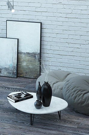 Журнальный столик Дадли (Белый бетон/Чёрный)