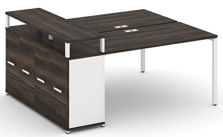 Рабочая станция с опорным распашным шкафом с верхним горизонтом CN.DRS-223 B/W