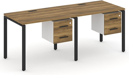 Рабочая станция односторонняя с подвесными тумбами на 2 места CN.ORS-113 B/W