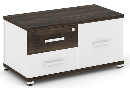 Тумба приставная широкая 2 ящика + 1 распашной фасад. CN.TSP-004 B/W
