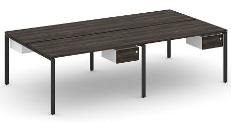 Рабочая станция двухсторонняя с подвесными тумбами на 4 места CN.DRS-131 B/W