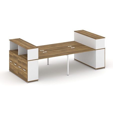 Рабочая станция с опорными распашными шкафоми с надставкой низкой CN.DRS-270 B/W