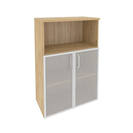 Шкаф средний широкий (2 низких фасада стекло в раме) O.ST-2.2R