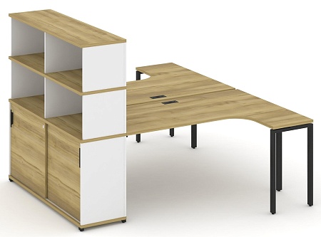 Рабочая станция с опорным стеллажом с надставкой высокой CN.DSA-222 B/W