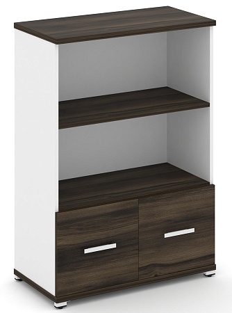 Шкаф две широкие секции, 3 ниши (2 фасада ЛДСП, 1 ниша) CN.STS-311 B/W