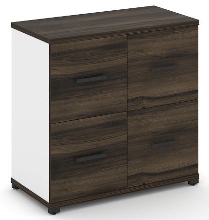 Шкаф две широкие секции, 2 ниши (2 фасада ЛДСП, 1 ниша + 2 фасада ЛДСП, 1 ниша) CN.STS-212 B/W