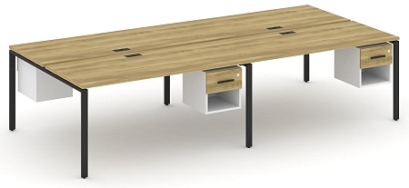 Рабочая станция двухсторонняя с подвесными тумбами на 4 места CN.DRS-140 B/W