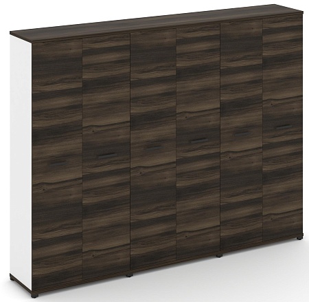 Шкаф три широкие секции, 5 ниш (6 фасадов ЛДСП,  5 ниш) CN.STS-538 B/W