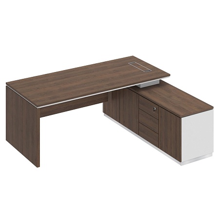 Стол руководителя (опора ДСП) на опорной тумбе правый СИ 108R