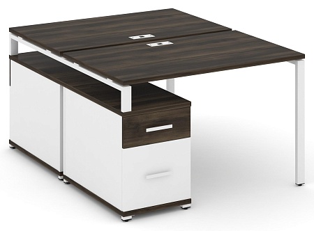 Рабочая станция на 2 места с двухсторонней опорной тумбой CN.DRS-306 B/W