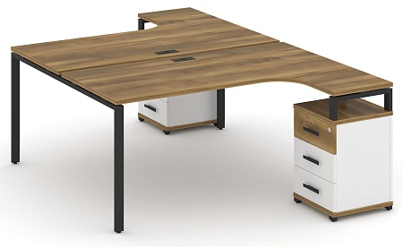 Рабочая станция с двумя опорными тумбами CN.DSA-306 B/W