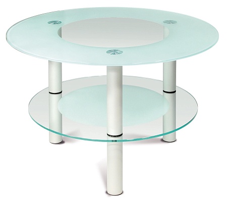 Журнальный столик Кристалл 3 (металлик/прозрачное)