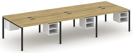 Рабочая станция двухсторонняя с подвесными тумбами на 6 мест CN.DRS-147