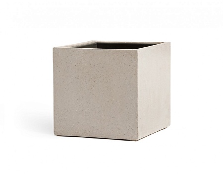 Кашпо TREEZ Effectory Beton Куб Белый песок (без тех. горшка) 60х60х60 см