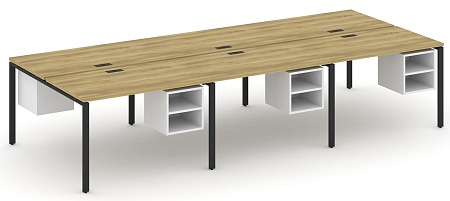 Рабочая станция двухсторонняя с подвесными тумбами на 6 мест CN.DRS-146