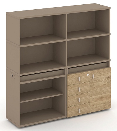 Набор №10. Тумба двойная + высокая надставка ES.NB.2V-10