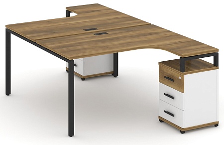 Рабочая станция с двумя опорными тумбами CN.DSA-305 B/W