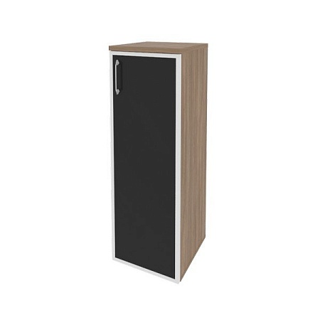 Шкаф средний узкий правый (1 средний фасад стекло лакобель в раме) O.SU-2.4R(R)black