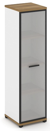 Шкаф одна узкая секция, 4 ниши (фасад стекло белое матовое в раме, 4 ниши) CN.STU-416 RM B/W