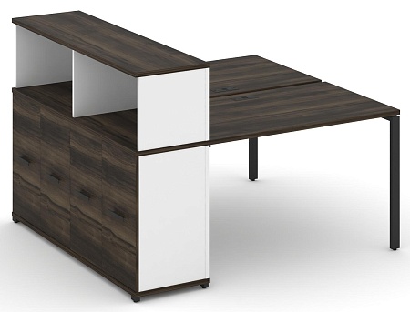 Рабочая станция с опорным распашным шкафом с надставкой низкой CN.DRS-226 B/W