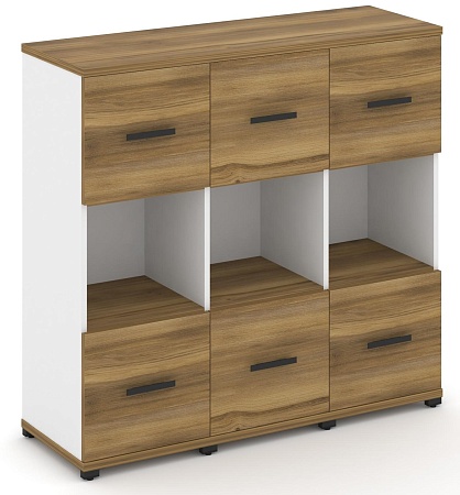 Шкаф три узкие секции, 3 ниши (3 фасада ЛДСП, 1 ниша + 3 фасада ЛДСП,1 ниша) CN.STU-335 B/W