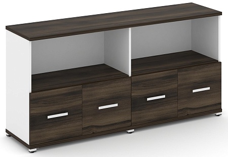 Шкаф две широкие секции, 2 нишии (4 фасада ЛДСП, 1 ниша) CN.STS-221 B/W