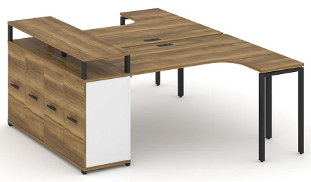 Рабочая станция с опорным распашным шкафом с верхним горизонтом CN.DSA-211 B/W