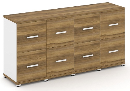 Шкаф четыре узкие секции, 2 ниши (4 фасада фасада ЛДСП, 1 ниша + 4 фасада ЛДСП, 1 ниша) CN.STU-242 B/W