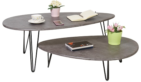 Журнальный столик Шеффилд (Серый бетон/Черный)