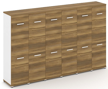 Шкаф шесть узких секций, 4 ниши (6 фасадов ЛДСП, 3 ниши + 6 ЛДСП, 1 ниша) CN.STU-464 B/W