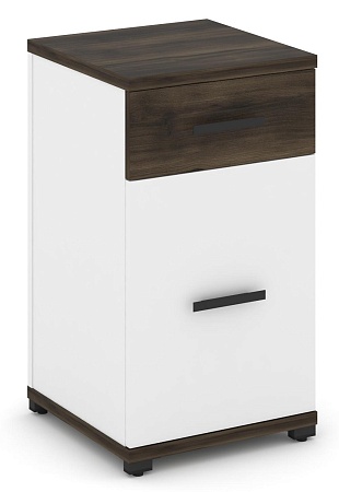 Тумба опорная/приставная 1 ящик + 1 распашной фасад. CN.TUO-005 B/W