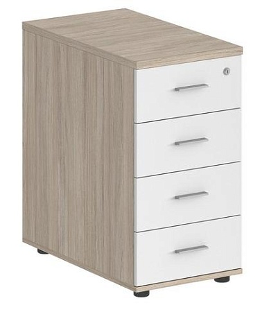 Тумба приставная с 4 ящ., с замком без топа SG.522.WH.WH