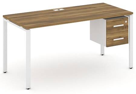 Стол рабочий с подвеснй тумбой с двумя ящиками CN.SP-116 B/W