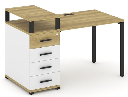 Стол рабочий с одной опорной тумбой CN.SP-409 B/W