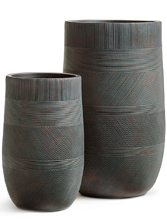 Кашпо TREEZ ERGO Graphics Высокая округлая чаша Окись с медной патиной в-75 см, д-47 см