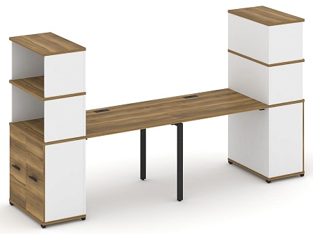 Рабочая станция с опорными распашными шкафами с надставкой высокой CN.ORS-229 B/W