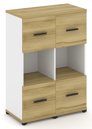 Шкаф две узкие секции, 3 ниши (2 фасада ЛДСП, 1 ниша + 2 фасада ЛДСП, 1 ниша) CN.STU-325 B/W