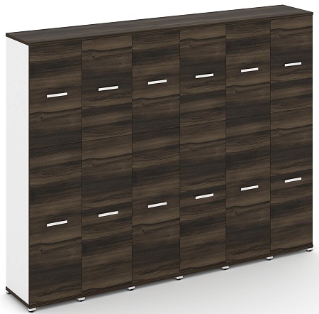 Шкаф шесть узких секций, 5 ниш (6 фасадов ЛДСП, 3 ниши + 6 фасадов ЛДСП, 2 ниши) CN.STU-565 B/W