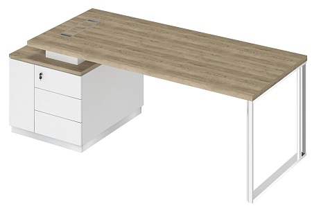 Стол руководителя на опорной тумбе левый БР 106L