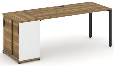 Стол рабочий с опорным шкафом купе CN.SP-236 B/W