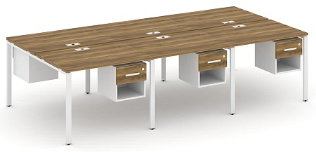 Рабочая станция двухсторонняя с подвесными тумбами на 6 мест CN.DRS-157 B/W