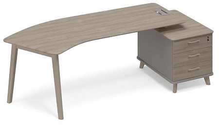 Стол эргономичный на тумбе малой (тип 5) WOOD правый ТМ В2 132