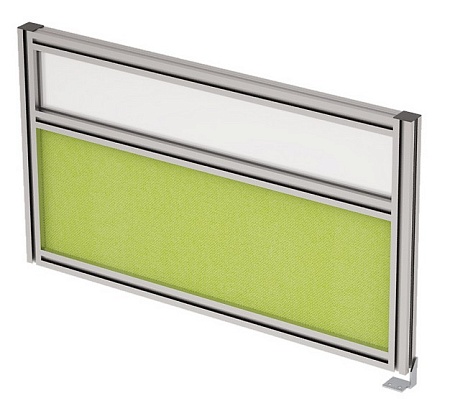 Барьер боковой в алюминевом профиле, вставка стекл...