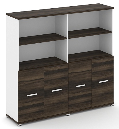 Шкаф две широкие секции, 4 ниши (4 фасада ЛДСП, 2 ниши) CN.STS-421 B/W