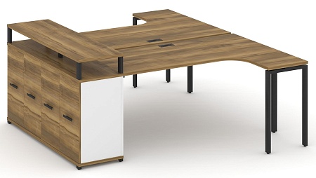 Рабочая станция с опорным распашным шкафом с верхним горизонтом CN.DSA-212 B/W