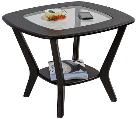 Журнальный столик со стеклом Мельбурн (Венге)