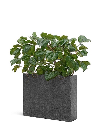 Кашпо TREEZ Effectory Stone Высокий Дивайдер Тёмно-серый камень в-75, д-92, ш-25 см 1/1