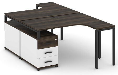 Рабочая станция с двойной опорной тумбой CN.DSA-301 B/W