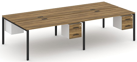 Рабочая станция двухсторонняя с подвесными тумбами на 4 места CN.DRS-136 B/W